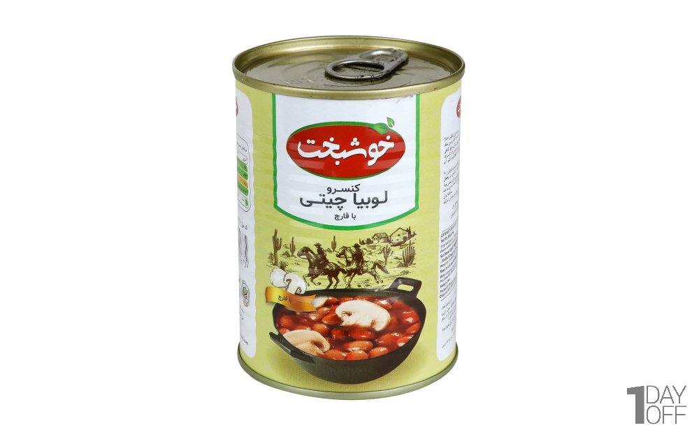 کنسرو لوبیا چیتی با قارچ خوشبخت مقدار 380 گرم