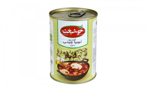 کنسرو لوبیا چیتی با قارچ خوشبخت مقدار 380 گرم