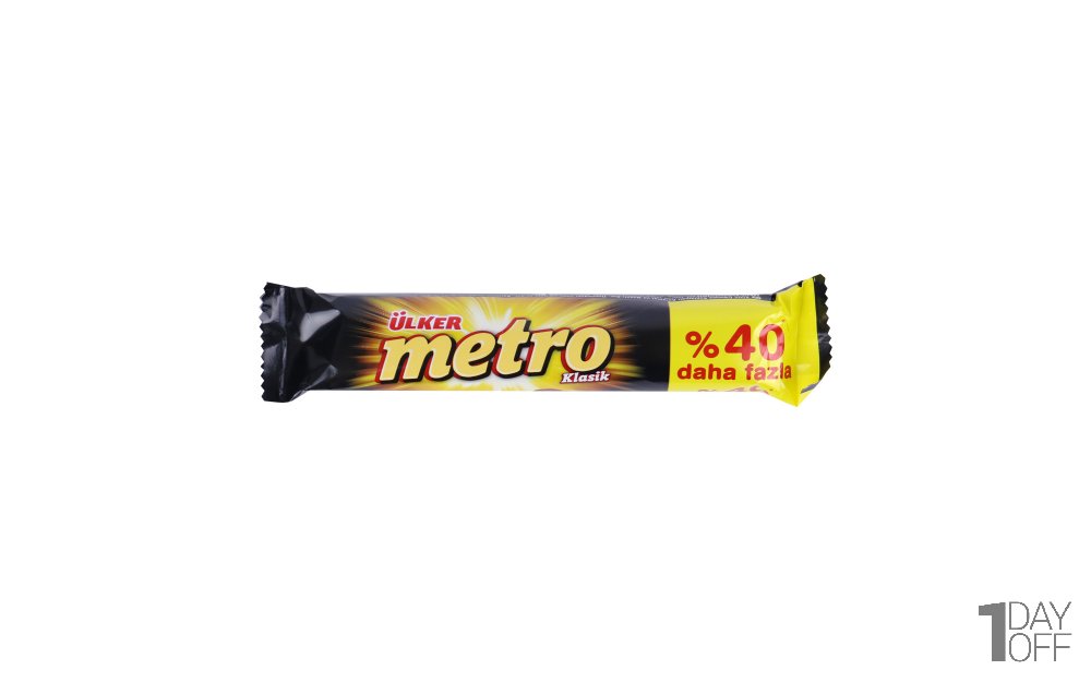 شکلات با مغز کارامل و بادام‌زمینی مترو اولکر (ulker metro) 40% اکستـرا مقدار 25 گرم