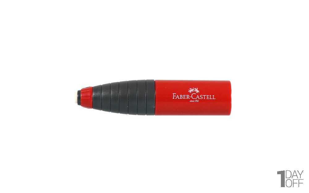 پاک‌کن چرخشی همراه با تراش فابر کاستل (Faber Castell) رنگ قرمز