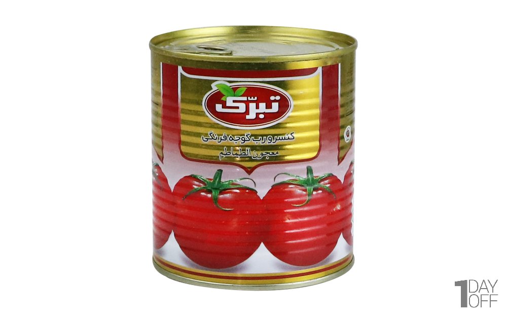 رب گوجه‌فرنگی تبرک مقدار 800 گرم