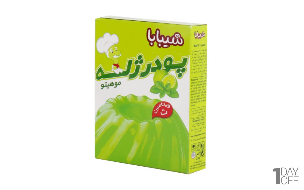 پودر ژله با طعم موهیتو حاوی ویتامین C شیبابا مقدار 100 گرم
