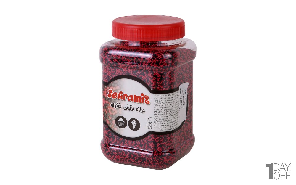 دراژه تزئینی شکری سحرآمیز مقدار رنگ قرمز و مشکی مقدار 700 گرم