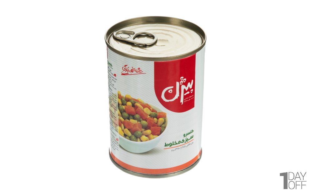 کنسرو سبزی مخلوط بیژن مقدار 380 گرم