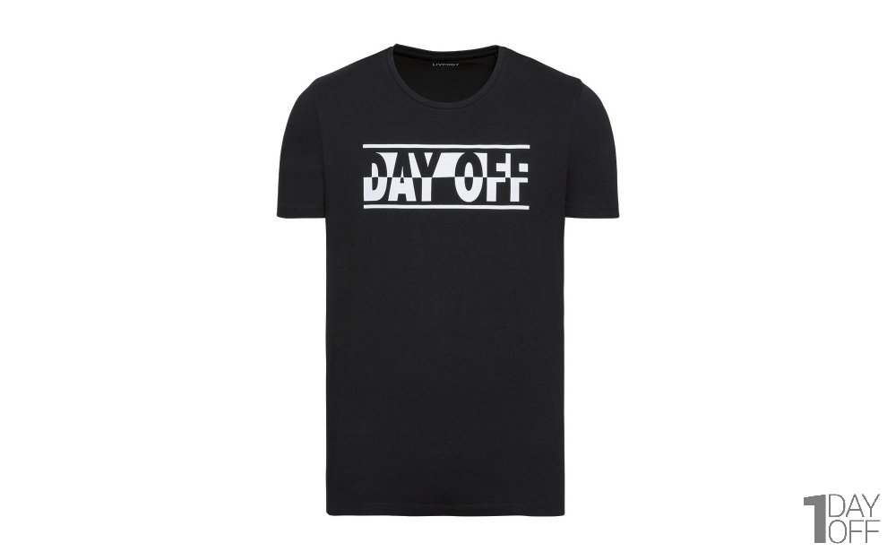 تیشرت مشکی لیورجی (Livergy) مدل Day off