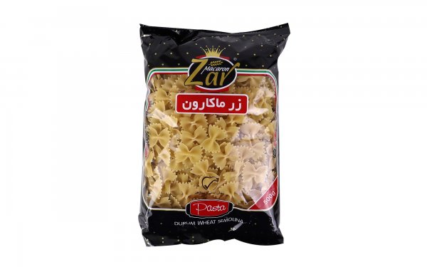 پاستا زر ماکارون مدل فرمی پروانه‌ای مقدار 500 گرم