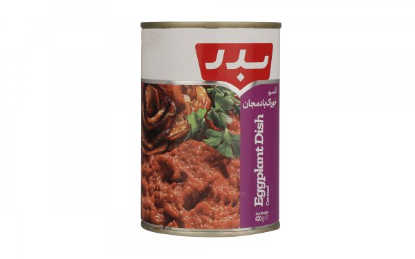 کنسرو خوراک بادمجان بدر مقدار 420 گرم
