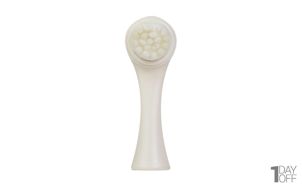 برس دستی شستشو و پاکسازی پوست صورت مدل BEAUTY SKIN رنگ سفید، گلبهی