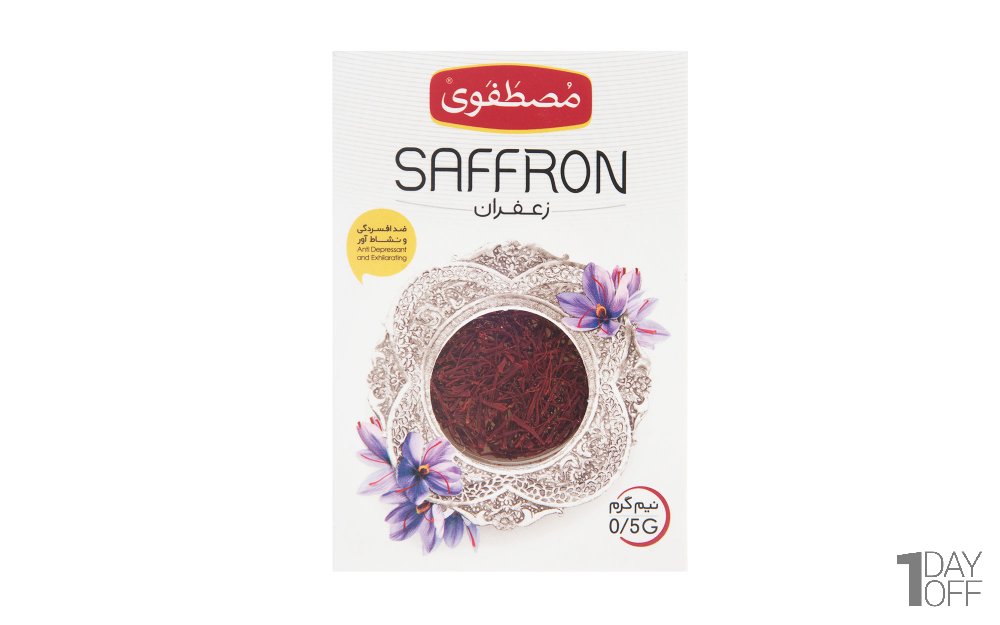زعفران درجه یک مصطفوی جعبه‌ای مقدار 0.5 گرم