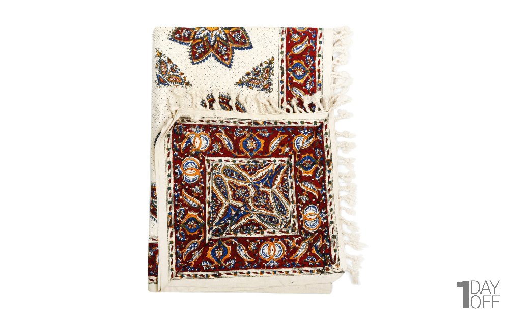 سفره قلمکار سنتی کد 019 سایز 100x100 سانتی‌متر