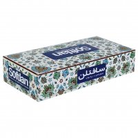 دستمال کاغذی دولایه سافتلن بسته 100 برگ طرح رندم