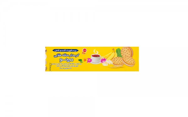 بیسکویت ساقه طلایی کرم‌دار مینو با طعم موز مقدار 192 گرم