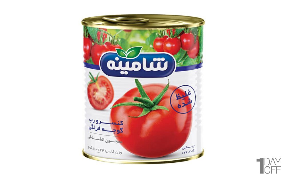 رب گوجه‌فرنگی شامینه مقدار 800 گرم