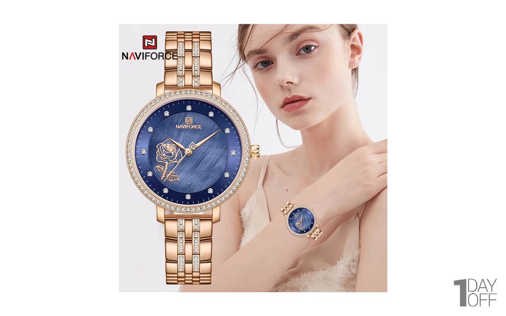 ساعت نیوی‌فورس (NAVIFORCE) مدل NF5017L رنگ نقره‌ای کد رنگ S/W