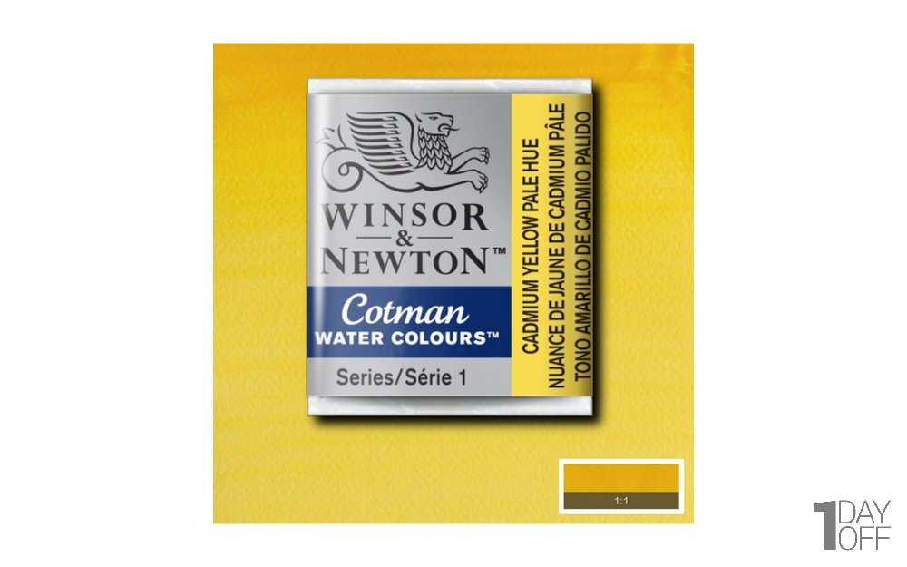 قرص آبرنگ وینزور (Winsor) سری Cotman رنگ CAD YEL PALE HUE