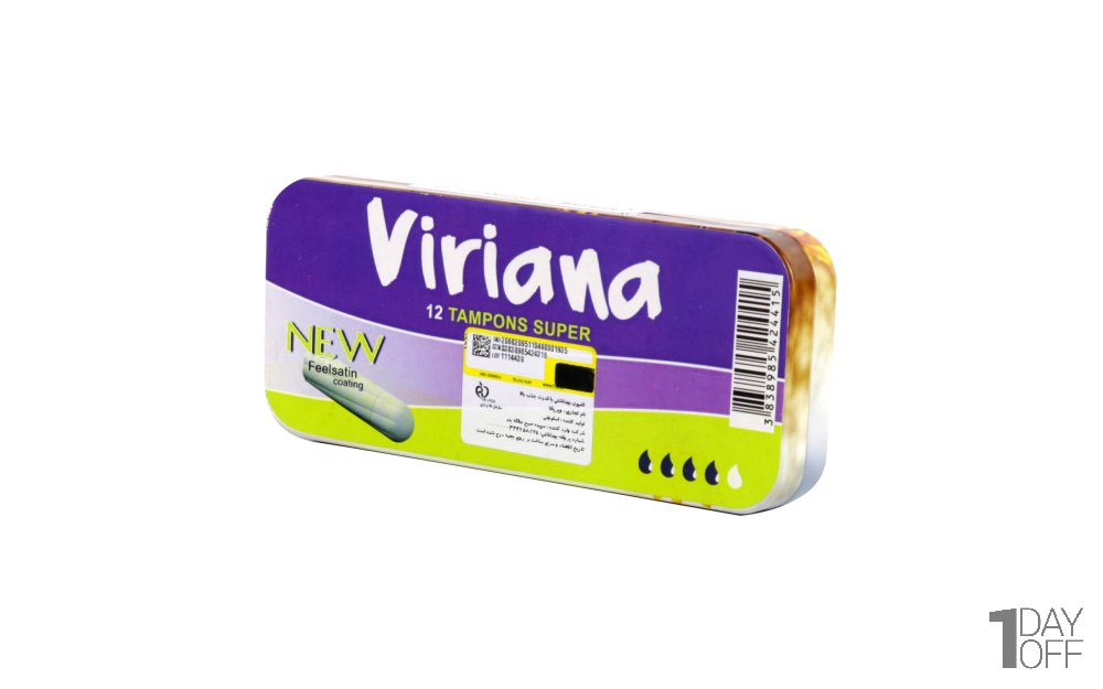 تامپون بهداشتی با قدرت جذب بالا ویریانا (Viriana) بسته 12 عددی 
