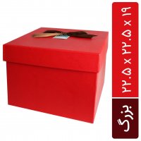 باکس هدیه مکعب مربع رنگ قرمز ابعاد 22.5x22.5x19 سانتی‌متر 