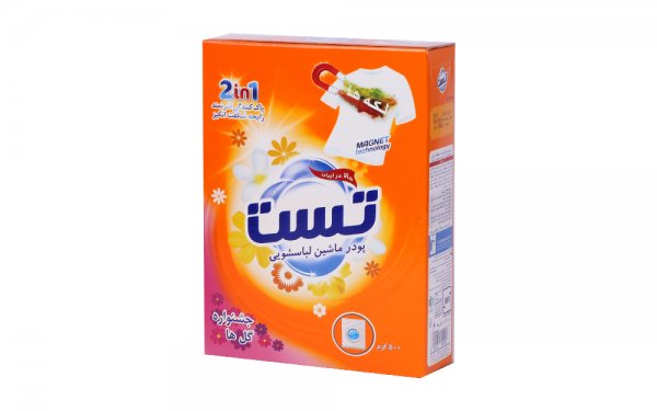 پودر ماشین لباسشویی 500 گرمی تست (Test) مدل جشنواره گل‌ها
