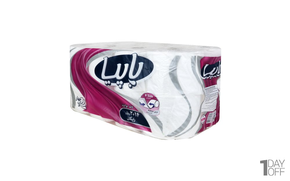 دستمال توالت چهارلایه پاپیا بسته 16 رول