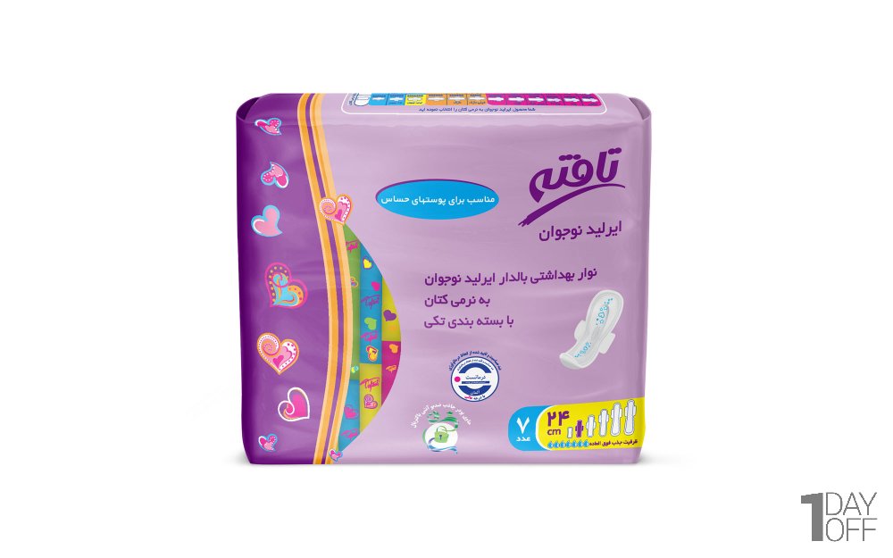 نوار بهداشتی بالدار ایرلید نوجوان تافته بسته 7 عددی