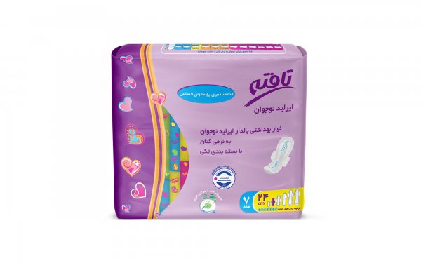 نوار بهداشتی بالدار ایرلید نوجوان تافته بسته 7 عددی