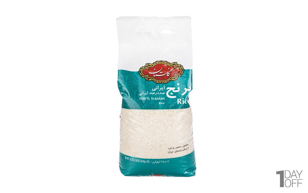 برنج صددرصد ایرانی گلستان مقدار 4.5 کیلوگرم