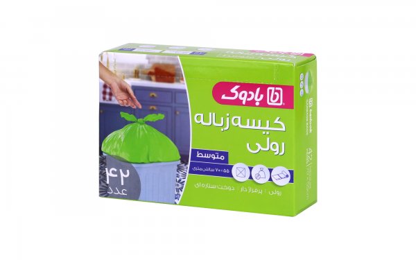 کیسه زباله پرفراژدار 70x55 سانتی‌متر بادوک بسته 42 عددی
