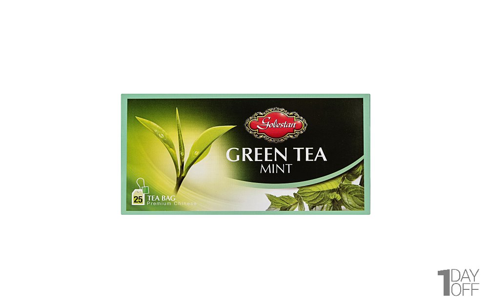 چای سبز کیسه‌ای با طعم نعناع بسته 25 عددی