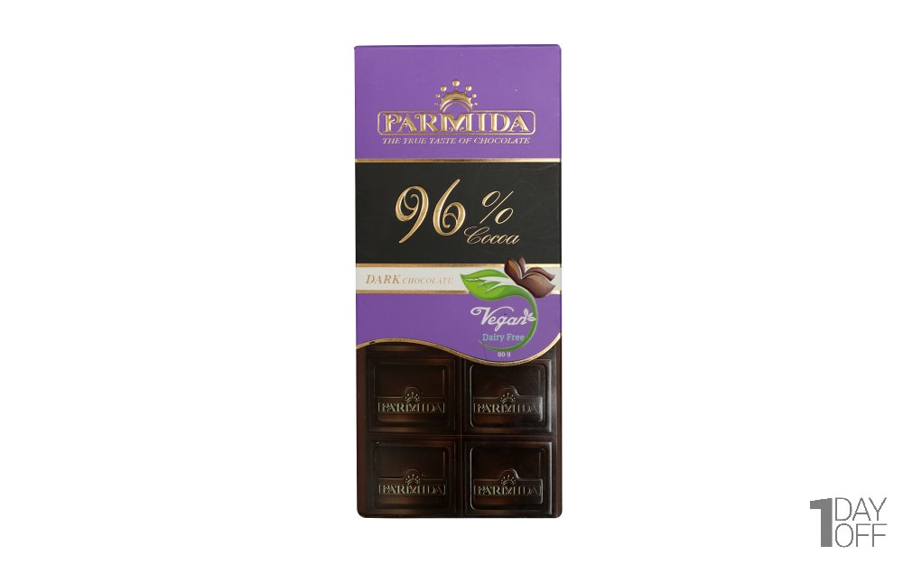 شکلات تلخ 96 درصد پارمیدا مقدار 80 گرم