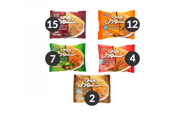 نودل با طعم جور 75 گرمی هاتی‌کارا بسته 40 عددی