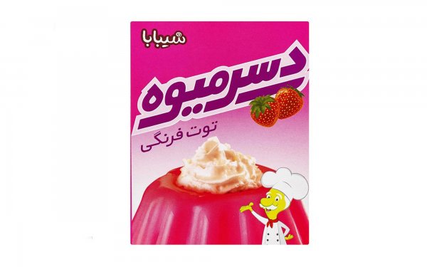 پودر دسر میوه توت‌فرنگی شیبابا مقدار 50 گرم