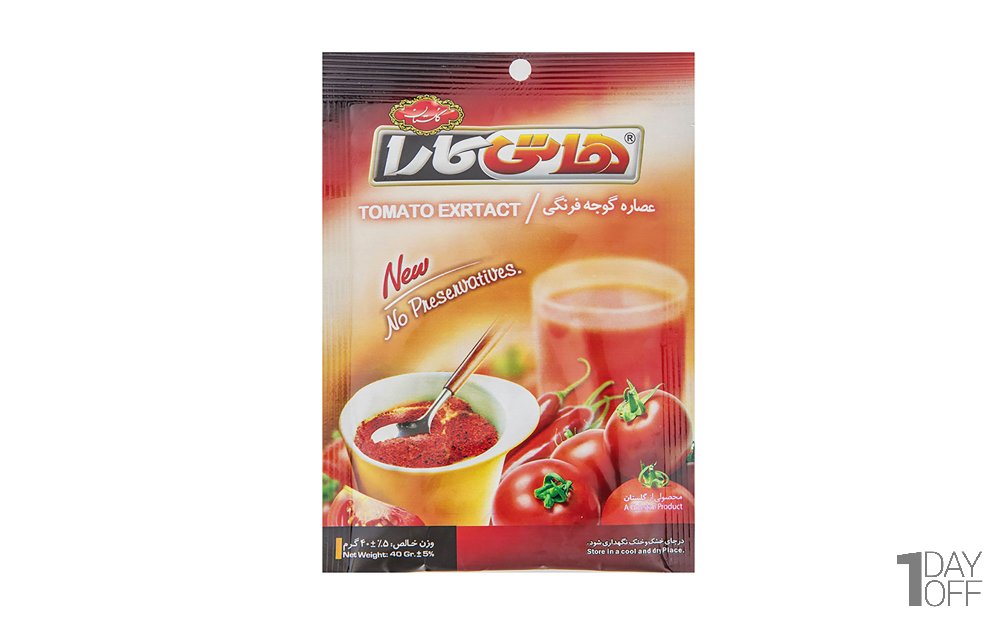عصاره گوجه‌فرنگی هاتی‌کارا گلستان مقدار 40 گرم