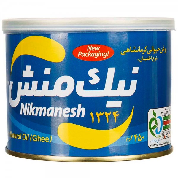 روغن حیوانی کرمانشاهی اطمینان (گاوی) نیک منش مقدار 450 گرم