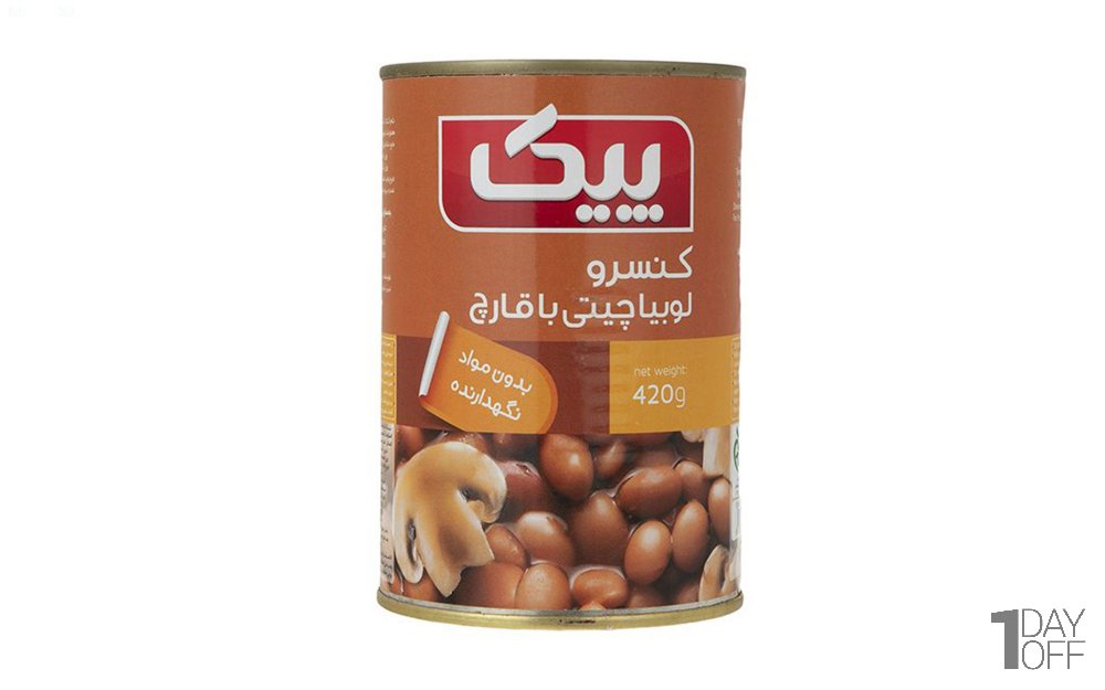 کنسرو لوبیا چیتی با قارچ پیک مقدار 420 گرم