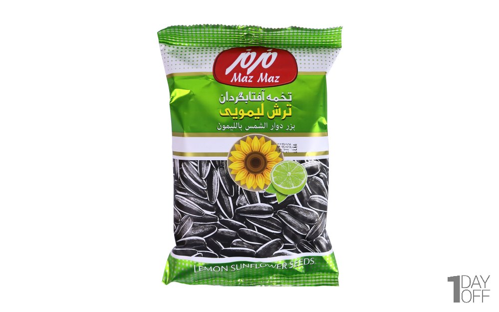 تخمه آفتابگردان ترش لیمویی مزمز مقدار 100 گرم