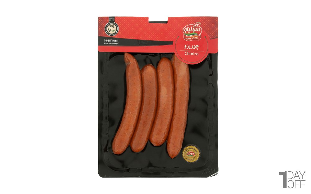 سوسیس چوریزو 90 درصد گوشت قرمز و مرغ سولیکو کاله مقدار 300 گرم