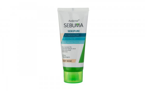 کرم مرطوب‌کننده رنگی ضدجوش آردن مدل SEBUMA LIGHT BEIGE مقدار 30 میلی‌لیتر