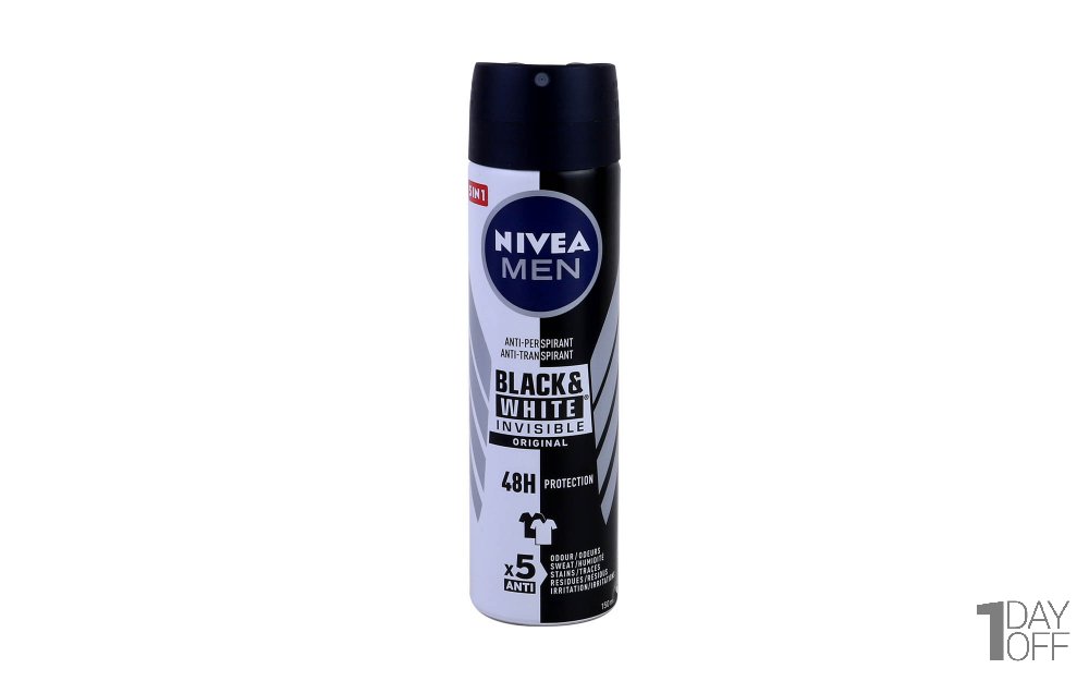 اسپری ضدتعریق مردانه Black & White نیوا (Nivea) مقدار 150 میلی‌لیتر