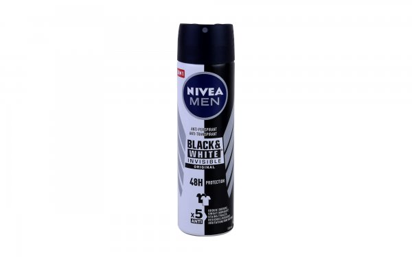 اسپری ضدتعریق مردانه Black & White نیوا (Nivea) مقدار 150 میلی‌لیتر