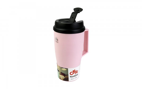 ماگ دوجداره دسته‌دار با ظرفیت 380 میلی‌لیتر کامنوش یزدگل رنگ صورتی