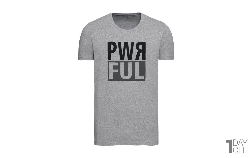 تیشرت خاکستری لیورجی (Livergy) مدل Pwr ful